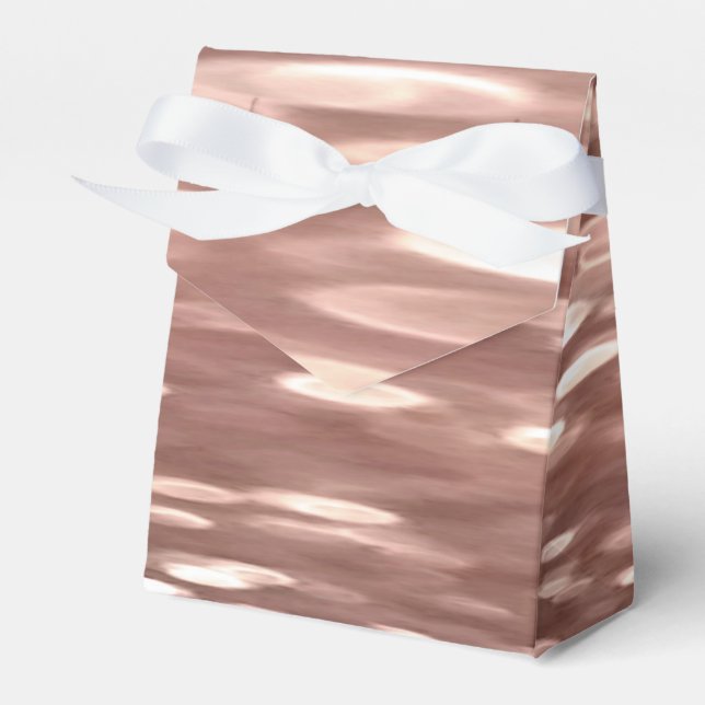 Abstract #3: Copper Rose Gold shimmer Favor Box (Front Side)