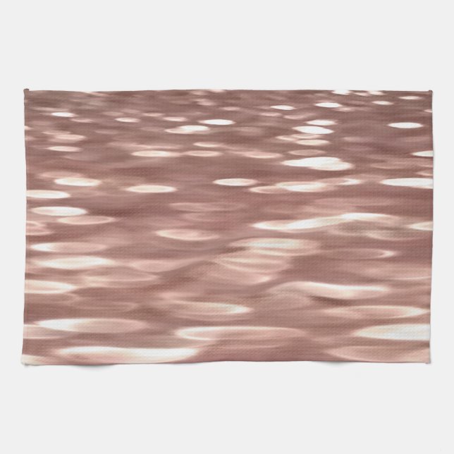 Abstract #3: Copper Rose Gold shimmer Kitchen Towel (Horizontal)