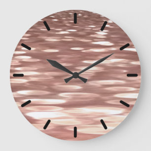 Abstract #3: Copper Rose Gold shimmer Large Clock