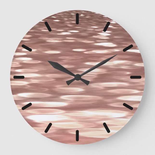 Abstract #3: Copper Rose Gold shimmer Large Clock (Front)