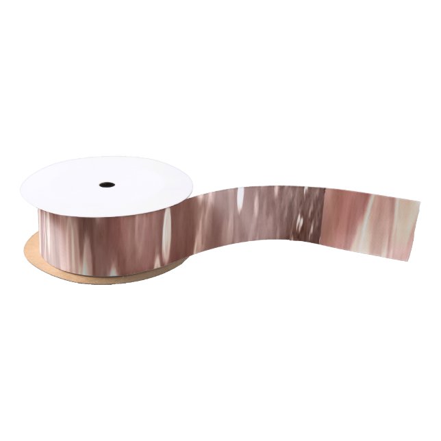 Abstract #3: Copper Rose Gold shimmer Satin Ribbon (Spool)
