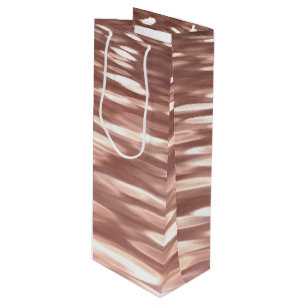 Abstract #3: Copper Rose Gold shimmer Wine Gift Bag