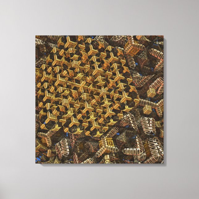 Abstract 3-dimensional canvas Metal Magic Print (Front)