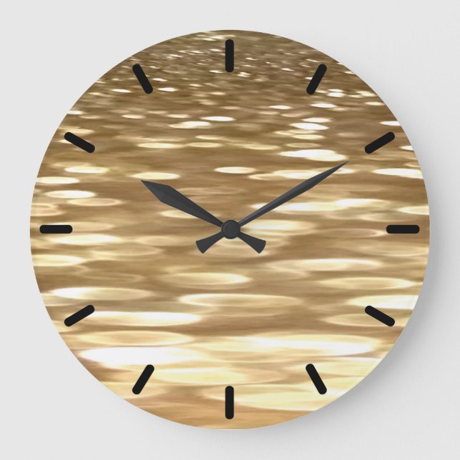 Abstract #3: Gold shimmer Large Clock (Front)