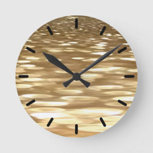 Abstract #3: Gold shimmer Round Clock