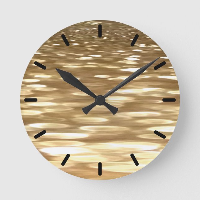 Abstract #3: Gold shimmer Round Clock (Front)