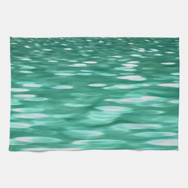 Abstract #3: Green Shimmer Kitchen Towel (Horizontal)