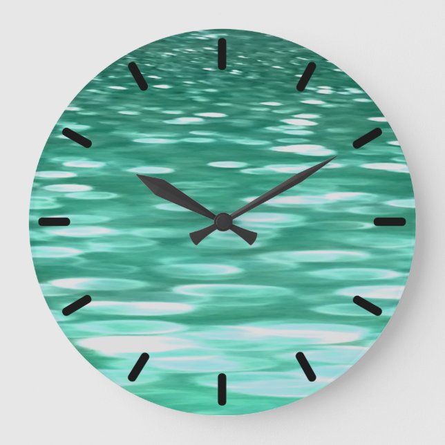 Abstract #3: Green Shimmer Large Clock (Front)
