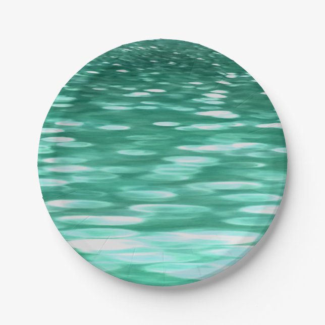 Abstract #3: Green Shimmer Paper Plate (Front)
