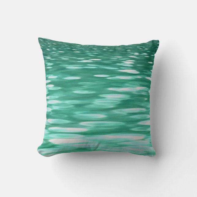 Abstract #3: Green Shimmer Throw Pillow (Front)