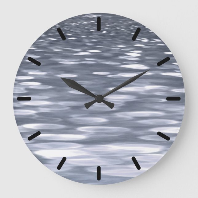 Abstract #3: Gunmetal shimmer Large Clock (Front)