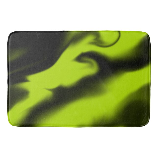 Abstract 3 in Black and Lime Green  Bath Mat (Front)