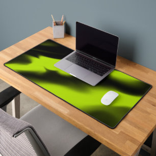 Abstract 3 in Black and Lime Green Desk Mat