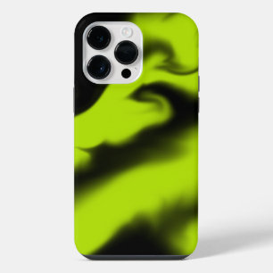 Abstract 3 in Black and Lime Green  iPhone 14 Pro Max Case