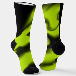 Abstract 3 in Black and Lime Green Socks