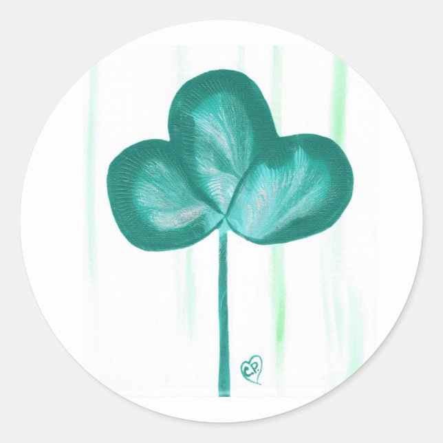 Abstract 3 Leaf Clover Shamrock Stickers (Front)