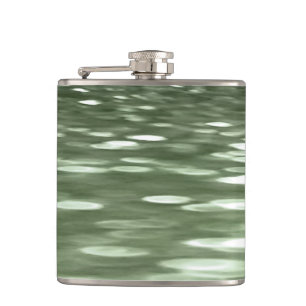 Abstract #3: Olive green blur Hip Flask