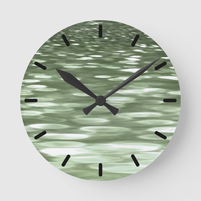 Abstract #3: Olive green blur Round Clock (Front)