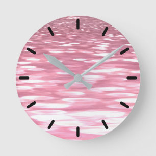 Abstract #3: Pink shimmer Round Clock
