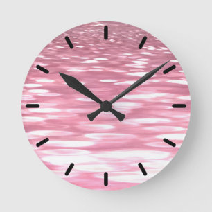 Abstract #3: Pink shimmer Round Clock