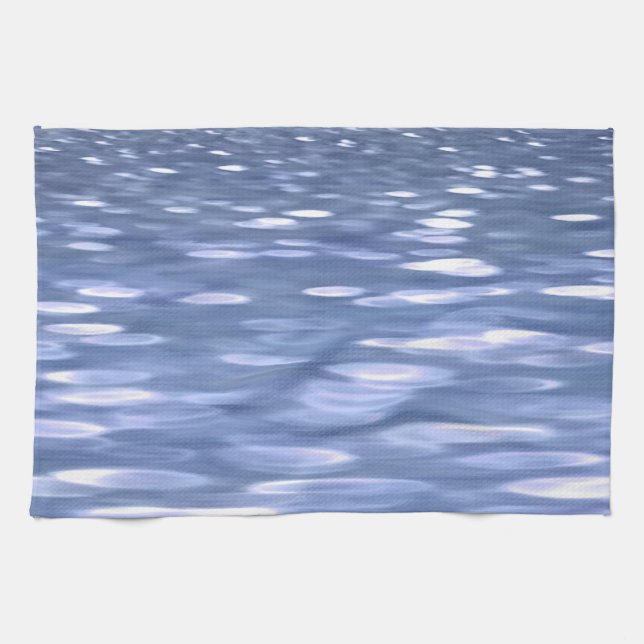 Abstract #3: Powder blue shimmer Kitchen Towel (Horizontal)