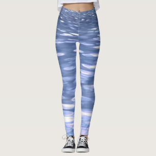 Abstract #3: Powder blue shimmer Leggings