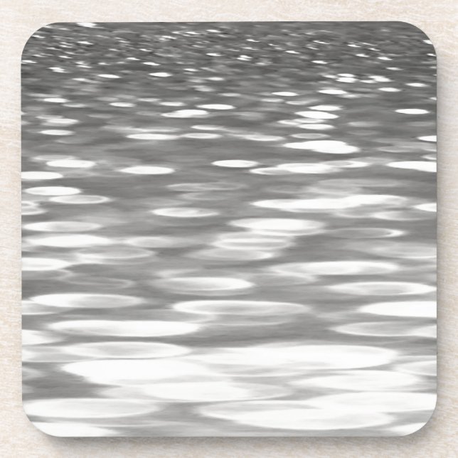 Abstract #3: Silver gray shimmer Coaster (Front)
