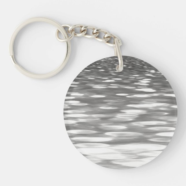 Abstract #3: Silver gray shimmer Keychain (Front)