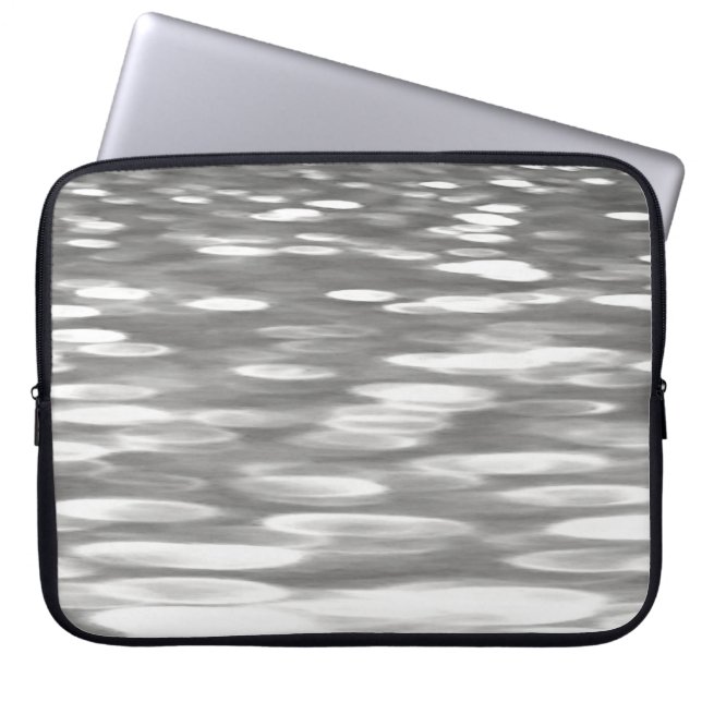 Abstract #3: Silver gray shimmer Laptop Sleeve (Front)