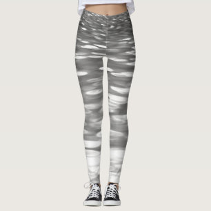 Abstract #3: Silver gray shimmer Leggings