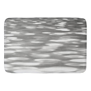 Abstract #3: Silver grey shimmer Bath Mat