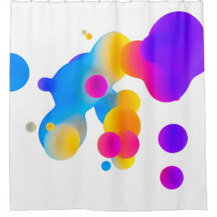 Abstract 3d colourful gradient drops liquid on whi