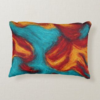 Abstract 3D Oil Painting Accent Pillow