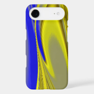 Abstract 3D Rainbow Art in gold yellow and blue