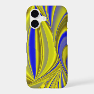Abstract 3D Rainbow Art in gold yellow and blue