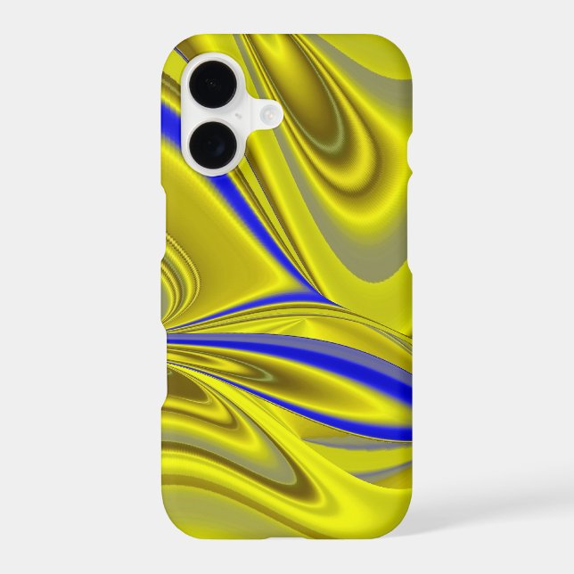 Abstract 3D Rainbow Art in gold yellow and blue (Back)