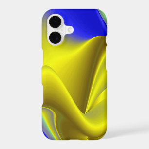 Abstract 3D Rainbow Art in gold yellow and blue
