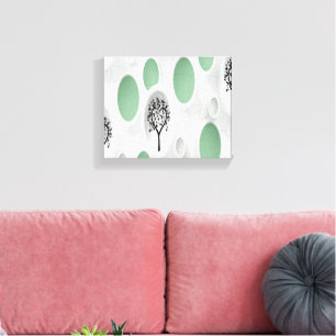 Abstract 3D with Circles Heart Leaf Tree Canvas Print