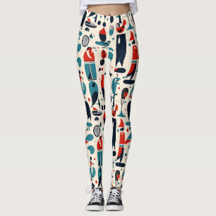 Abstract 50s Golf Pattern Leggings