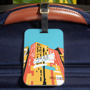 Abstract 5th Ave NEW YORK Modern Luggage Tag