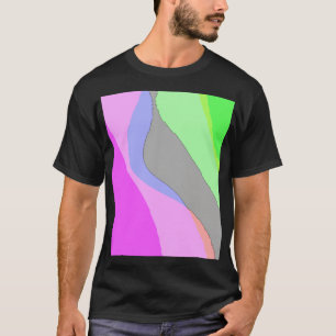 Abstract 703 - Retro Groovy Pink And Green T-Shirt