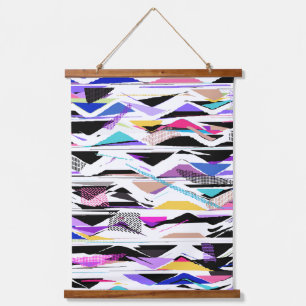 Abstract 80s Vibrant Vector Vibes Hanging Tapestry