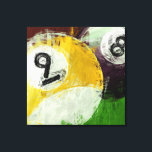 Abstract 8 and 9 Ball Canvas Print<br><div class="desc">Abstract art 8 and 9 billiards balls.</div>
