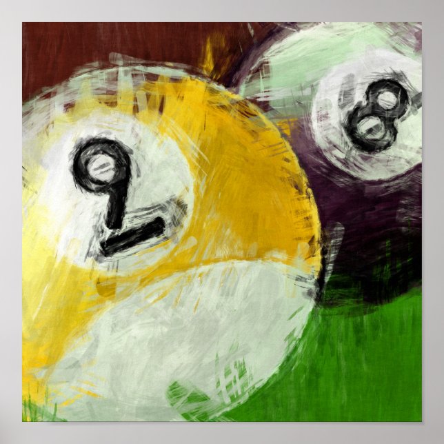 Abstract 8 and 9 Ball Poster (Front)