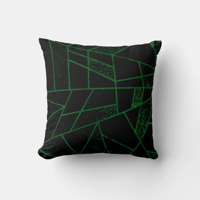 Abstract #948 Green Throw Pillow (Front)