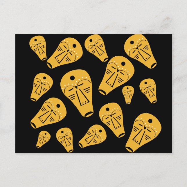 Abstract Aboriginal tribal mask Postcard (Front)