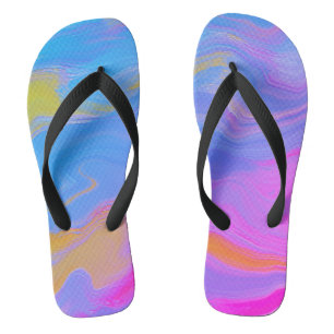 Abstract Acrylic Flow - Summer Breezes Flip Flops