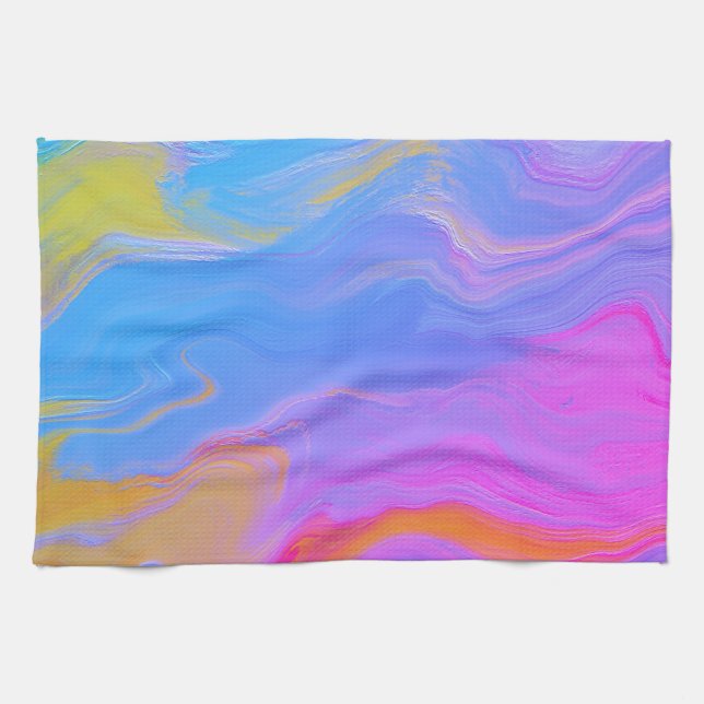 Abstract Acrylic Flow - Summer Breezes Kitchen Towel (Horizontal)