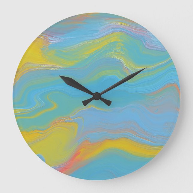 Abstract Acrylic Flow - Summer Breezes Large Clock (Front)