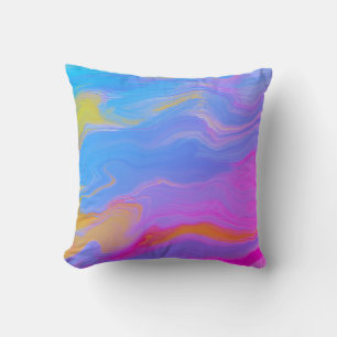 Abstract Acrylic Flow - Summer Breezes Throw Pillow